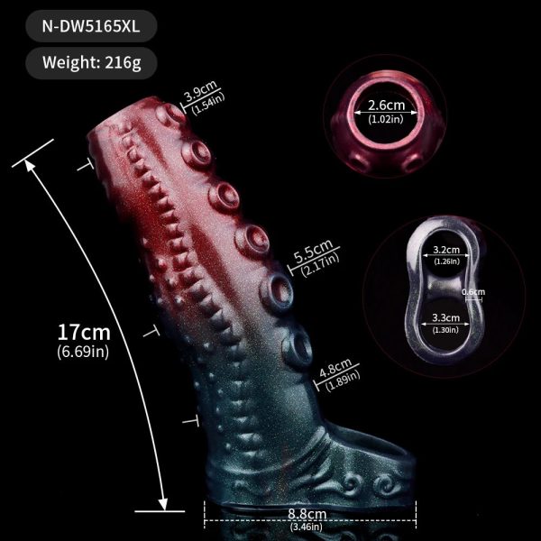 Extra Large Open-ended Realistic Penis Sleeve Animals Cock Sleeve Dildo - Image 8