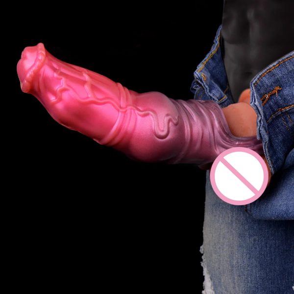 Penis Sleeve Soft Silicone Reusable Penis Enlarger Rings Dildo Enlargers - Image 5