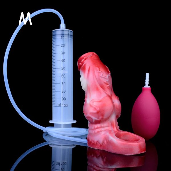 Fantasy Hollow Water Spray Penis Sleeve Soft Silicone Reusable Penis - Image 14