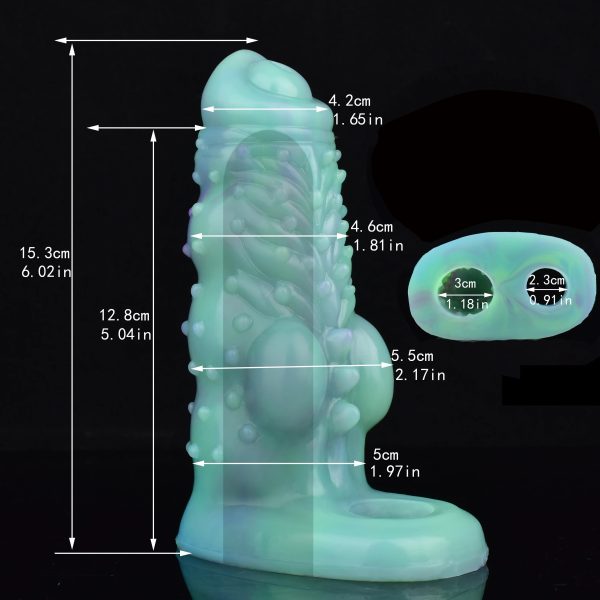 Fantasy Penis Sleeve With Testicle Ring Thickening and Lasting Penis Sheath - Image 17