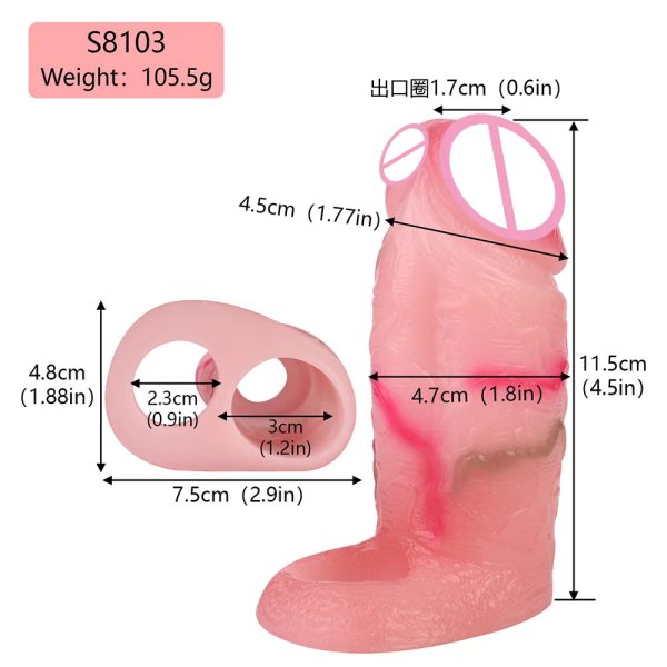 3 Sizes Penis Sleeves Realistic Silicone Reusable Stronger Erection Enhancement Cock - Image 4