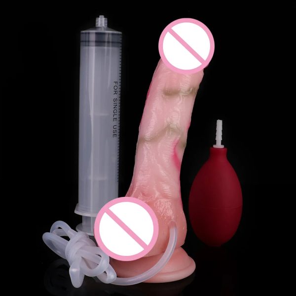 7 Inch Silicone Ejaculation Anal Dildo Vagina Stimulate with Suction Cup - Image 3