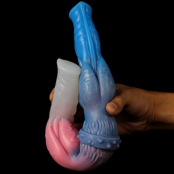 14.17"Super Long Double Dildo Silicone Animal Dog Penis Big Knot Anal Plug - Image 6