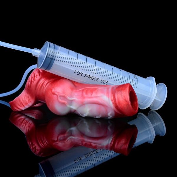 Silicone Hollow Water Spray Penis Sleeve  Reusable Penis Enlarger Rings Delay Ejaculation - Image 4