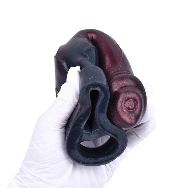 Black Penis Sleeve Extender Enlarger Silicone Cock Sleeves Reusable Stretcher - Image 4