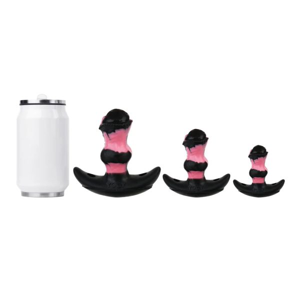 Three Sizes of Liquid Silicone Anal Plugs with Tail and Vibrator Wearable - Image 5