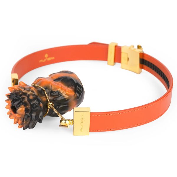 Orchid Sex Gag Silicone Mouth Plug Leather Belt - Image 8