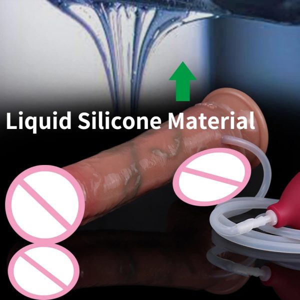 Stimulated Artificial Penis With Squirting Function Soft Silicone Ejaculation Dildo - Image 4