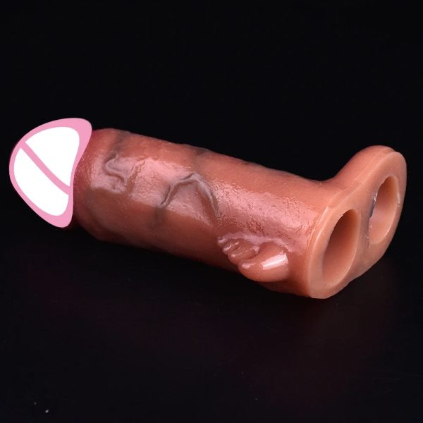 Penis Sleeve With Testicle Ring Pleasure Tools For Couple - Image 3