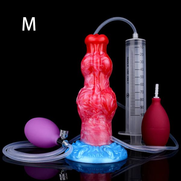 2 Sizes Silicone Squirting Inflatable Simulation Ejaculation Dildo with Suction Cup - Image 12