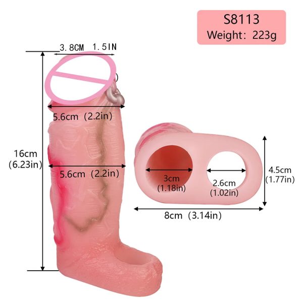 Penis Sleeve Sex Toys G-Spot Stimulation Sex Toys Men's - Image 6