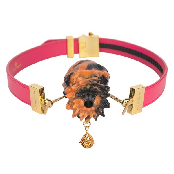Orchid Sex Gag Silicone Mouth Plug Leather Belt - Image 14