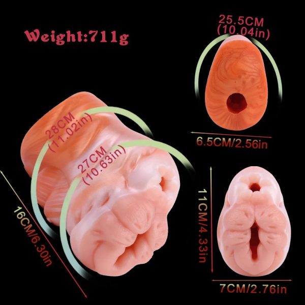 Penis Masturbation Toy Fetish Dual Channel Silicone Fantasy Corgi Butt Penis - Image 7