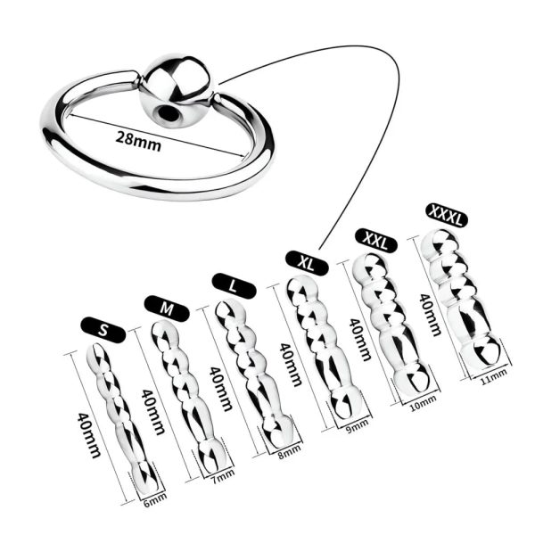 6 Sizes of Horse Eye Stick Male Prostate Stimulator Pleasure Stainless Steel - Image 12