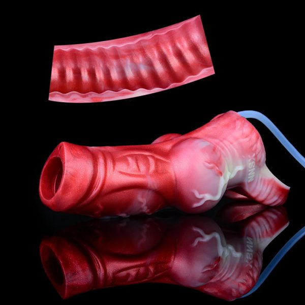 Silicone Hollow Water Spray Penis Sleeve  Reusable Penis Enlarger Rings Delay Ejaculation - Image 5