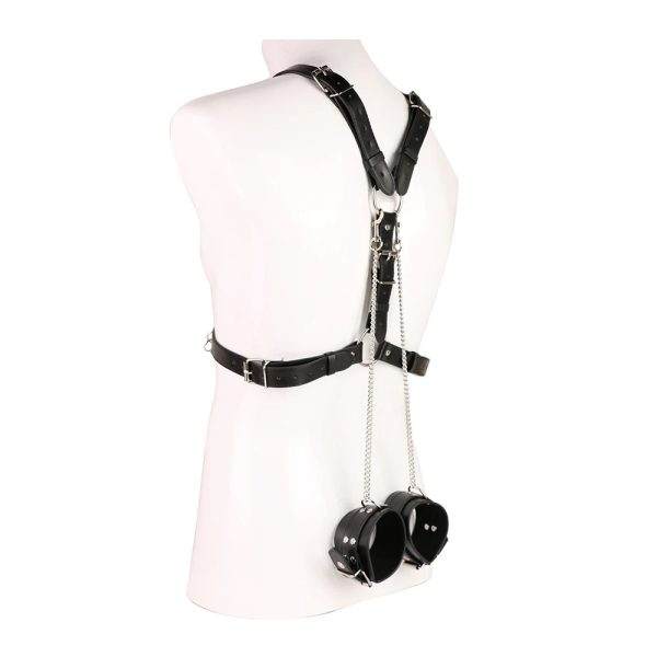 Men's Leather Corset with Steel Chain, Adjustable Waist Trainer - Image 4