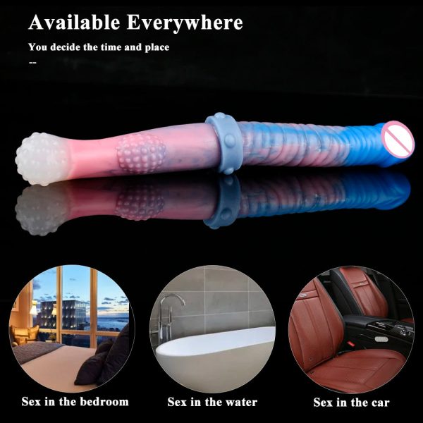 Long Anal Plug Silicone Double Ended Realistic Soft Dildos Women Men - Image 3