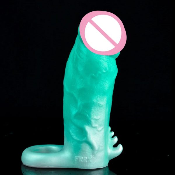 with Cock Ring Penis Extender Male Sex Toy Reusable Penis Sleeve Ultra-Soft Penis - Image 4