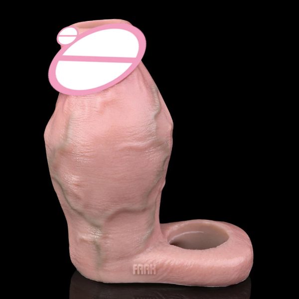 Male Penis Sheath With Testicle Ring Thickening and Lasting Realistic Penis - Image 3