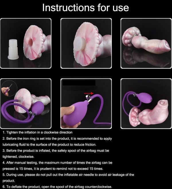 Inflatable Anal Plug Soft Silicone Women Sexy Dildo G Spot Stimulate - Image 4
