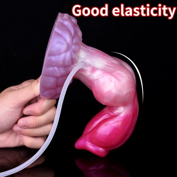 Peach Color Ejaculation Anal Dildos With Big Sucker Sex Toy For Women - Image 4