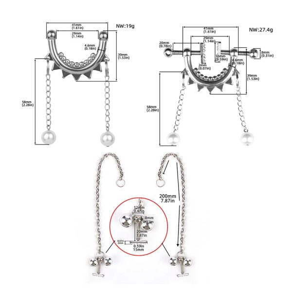Stainless Steel  Nipplerings Piercings Adjustable Clip On Nipple Rings Stimulator - Image 3