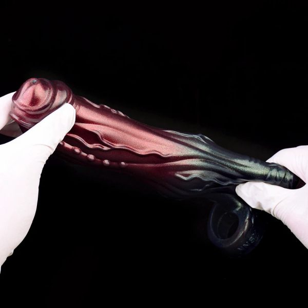 Black Fantasy Monster Penis Sleeve Soft Silicone Sex Toys - Image 5