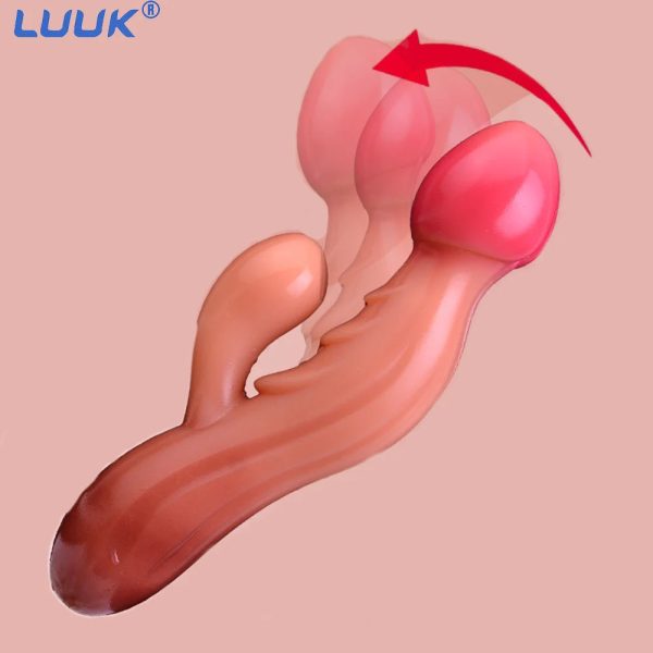 Dual Rabbit Vibrators Adult Sex Toys for Women Simulated Skin Liquid - Image 8