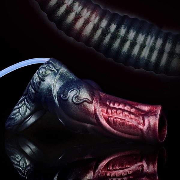 Dark Fantasy Monster Hollow Water Spray Penis Sleeve Soft Silicone Sex Toys - Image 5