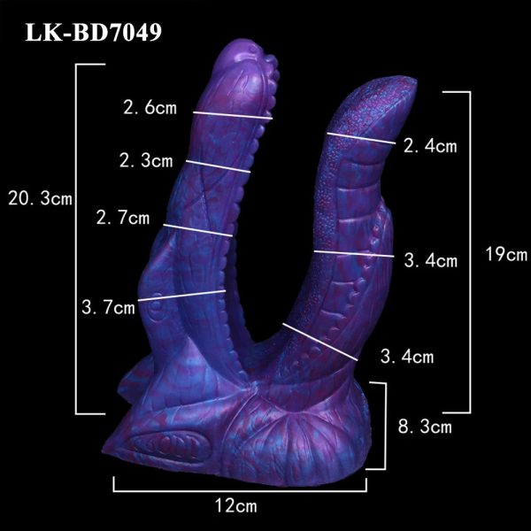 Blue Demon G-Spot Lesbian Dildo Double Head Prostate Massager Anal Plug - Image 8