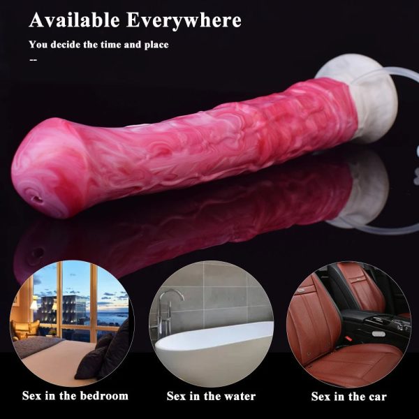 Long Horse Ejaculation Fantasy Dildo Gray Meat Color Animal Vaginal - Image 3