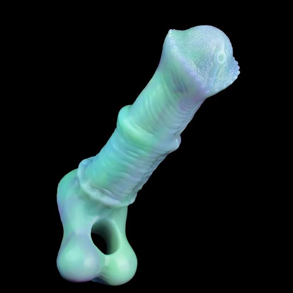 Fantasy Penis Sleeve With Testicle Ring Thickening and Lasting Penis Sheath - Image 4