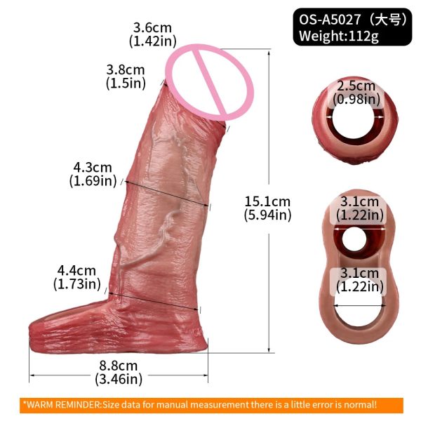 Realistic Penis Sleeve Open Design G-spot Stimulation Cock Sleeve Dildo - Image 12