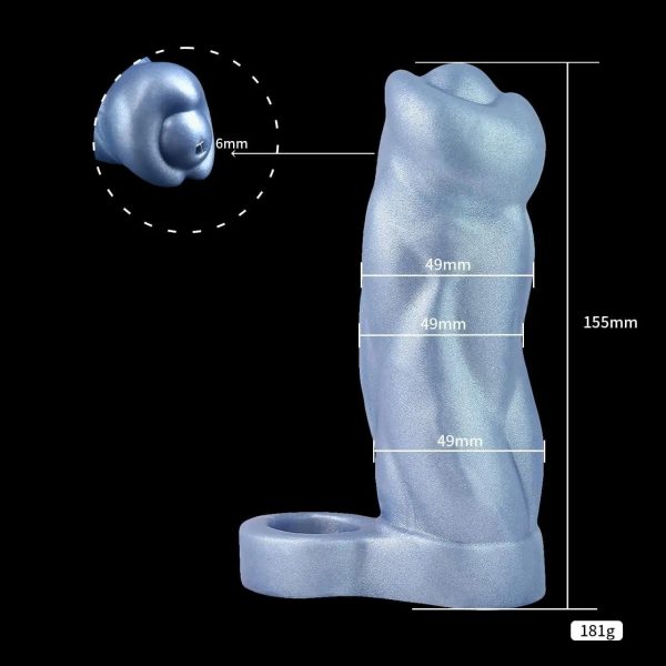 Silicone Hollow Penis Sleeve Enlargement Extender Delay Ejaculation Cock - Image 6