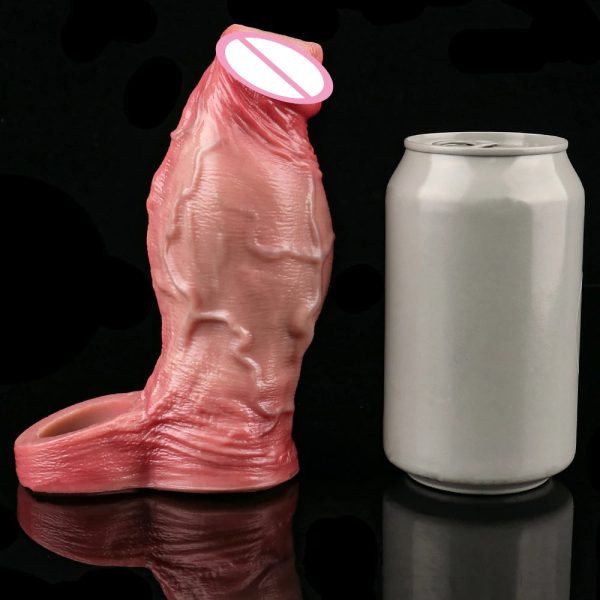 G-spot Stimulation Open-ended Realistic Penis Sleeve Sex Toys Penis - Image 5