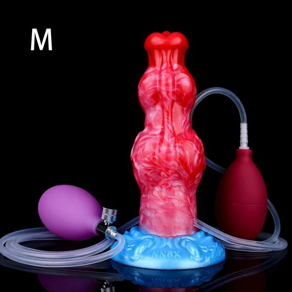 2 Sizes Silicone Squirting Inflatable Simulation Ejaculation Dildo with Suction Cup - Image 11