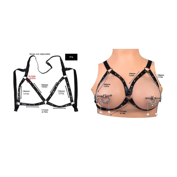 Stainless Steel Clip on Nipple Rings with Necklaces Adjustable Non Piercing Nipple Jewelry - Image 5