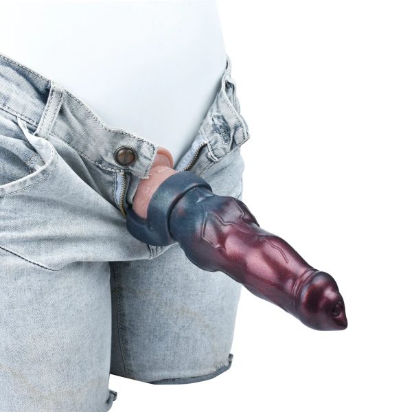 Black Penis Sleeve Extender Enlarger Silicone Cock Sleeves Reusable Stretcher - Image 5