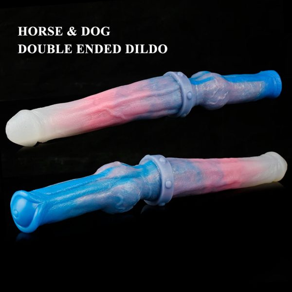 Super Long 40cm Animal Penis Double Head Horse/Dog Dildo Adult Lesbian - Image 5