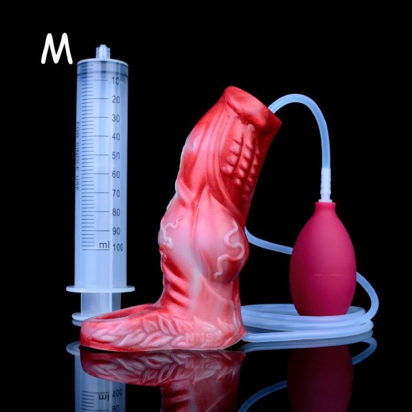 Fantasy Monster Penis Sleeve Soft Silicone Sex Toys Sheath  Hollow Water Spray Dildo - Image 14