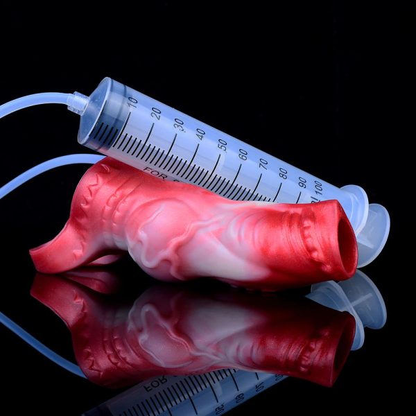Fantasy Hollow Water Spray Penis Sleeve Soft Silicone Reusable Penis - Image 4