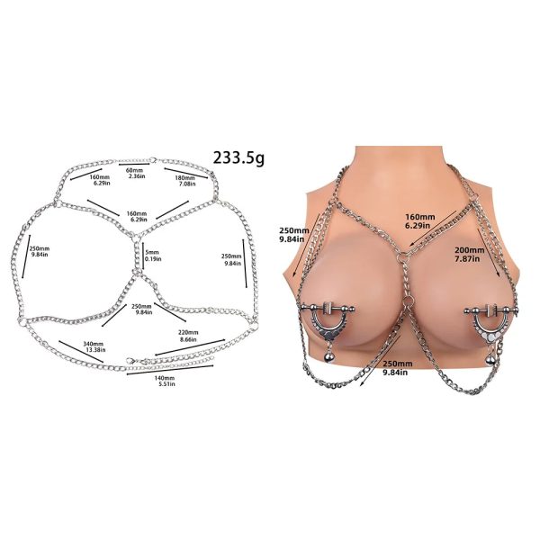 Stainless Steel Body Chain Clamps Clips Stainless Steel Adjustable Nipple - Image 6