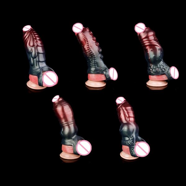 Extra Large Open-ended Realistic Penis Sleeve Animals Cock Sleeve Dildo - Image 2