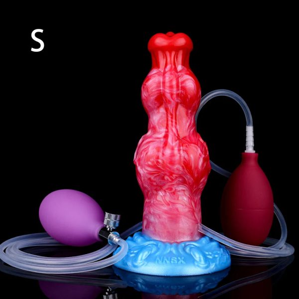 2 Sizes Silicone Squirting Inflatable Simulation Ejaculation Dildo with Suction Cup - Image 9