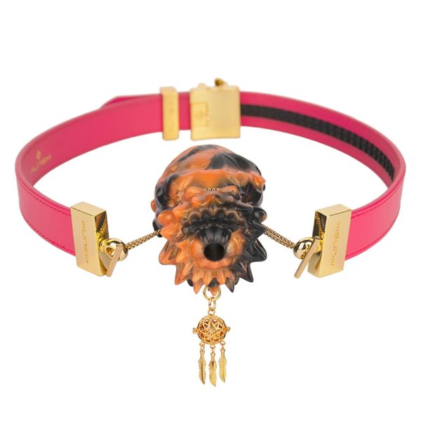 Orchid Sex Gag Silicone Mouth Plug Leather Belt - Image 18