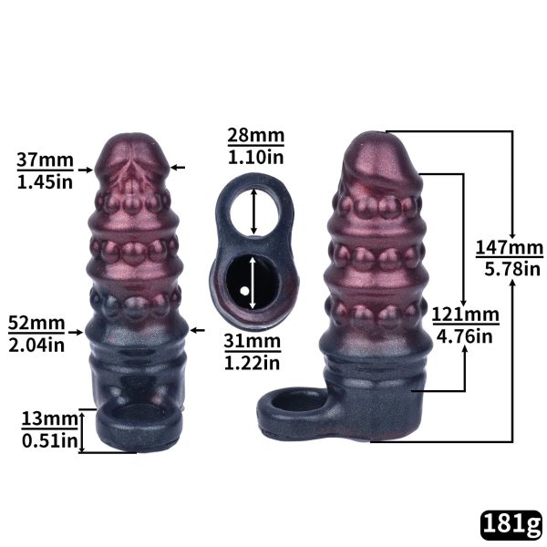 Black Penis Sleeve Soft Silicone Reusable - Image 6