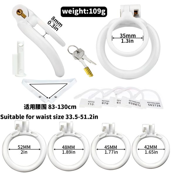 Lock Chastity Cage with 4 Active Rings Keys Penis Exercise and Abstinence - Image 12