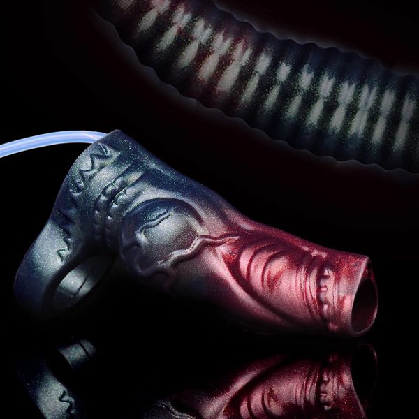 Dark Warrior Animal Hollow Water Spray Penis Sleeve  Realistic Male Sex Toys - Image 5