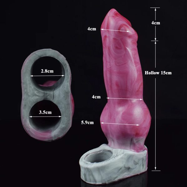 Silicone Big Knot Hollow Penis Extender Flexible Cock Enlargement - Image 2