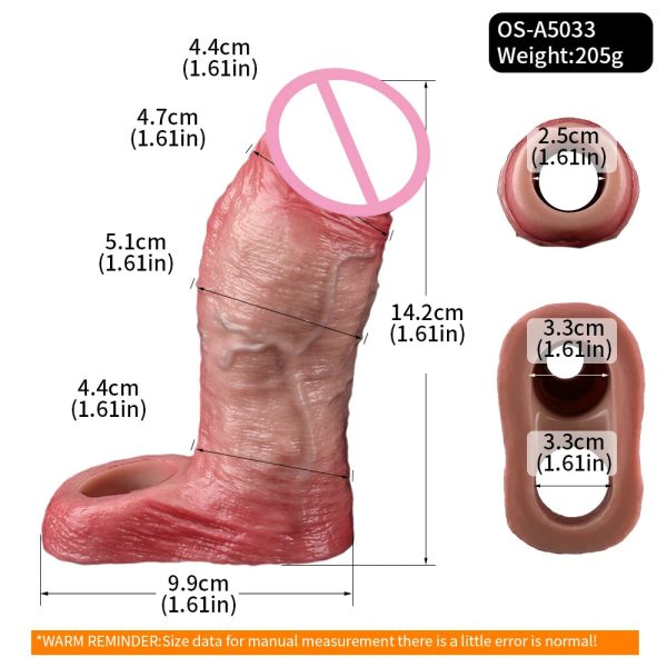 Realistic Penis Sleeve Open Design G-spot Stimulation Cock Sleeve Dildo - Image 7